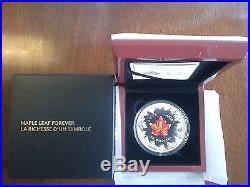 Canada 2016 $50 Fine Silver Coin Murano Maple Leaf Autumn Radiance -2000 mintage