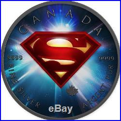 Canada 2016 $5 Superman 999 Space Precious 1 oz Silver Colored Bullion Coin