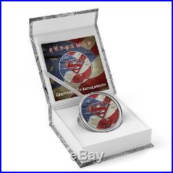 Canada 2016 $5 Superman 999 US Flag Precious 1 oz Silver Colored Bullion Coin