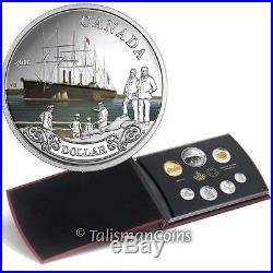 Canada 2016 7 Coin Silver Dollar Proof Set Transatlantic Cable 150th Color $1