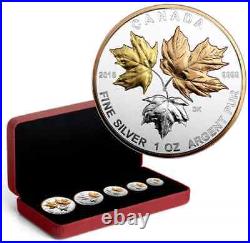 Canada 2016 A Historic Reign Pure Silver Maple Leaf Fractional Set