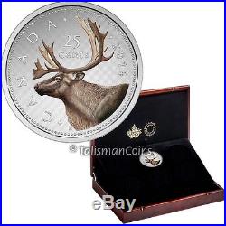 Canada 2016 Big Coins Series #2 Color Caribou 25¢ 5 Oz Silver w 6-Coin Wood Case
