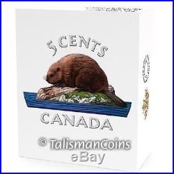 Canada 2016 Big Coins Series #4 Beaver Color 5 Cents 5 Oz Silver Nickel Proof