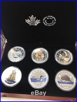 Canada 2016 Big Coins Series 5 Oz Color Silver Proof 6 Coin Set With Wood Case