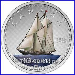Canada 2016 Big Coins Series Bluenose Color 10 Cents 5 Oz Pure Silver Proof +OGP