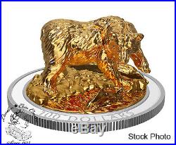 Canada 2017 $100 Sculpture of Majestic Canadian Grizzly 10 oz Silver Coin