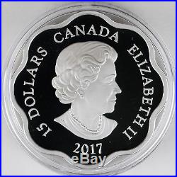 Canada 2017 $15 Year of the Rooster Lunar Lotus Shaped Pure Silver Proof Coin