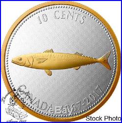 Canada 2017 1967 10 Cents Mackerel Big Coin Series 5 oz Silver Coin
