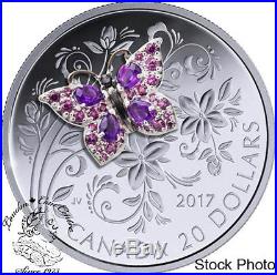 Canada 2017 $20 Bejeweled Bugs Butterfly Silver Coin