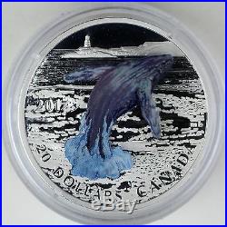 Canada 2017 $20 Three-Dimensional Breaching Whale 99.99% Pure Silver Proof Coin