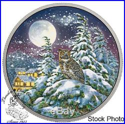 Canada 2017 $30 Animals Moonlight Great Horned Owl 2 oz Silver Glow in Dark Coin