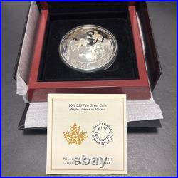Canada 2017 $50 Maple Leaves in Motion. 9999 Fine Silver Coin