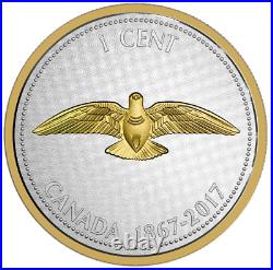 Canada 2017 5 oz Silver Coin Big Coin Series One-Cent Rock Dove