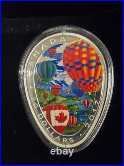 Canada 2017'Hot Air Balloons' Shaped Colorized Proof $20 Silver Coin