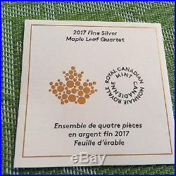 Canada 2017 SILVER MAPLE LEAF QUARTET Four $3 Coins in Set! RCM