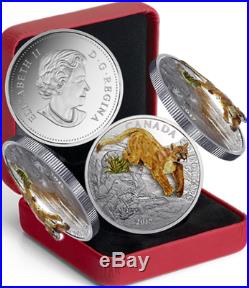 Canada 2017 THREE-DIMENSIONAL LEAPING COUGAR $20 1 oz. Pure Silver Coin