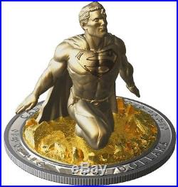 Canada 2018 $100 Superman The Last Son of Krypton Pure Silver Gold plated Coin