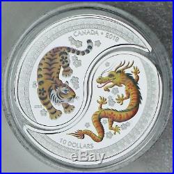 Canada 2018 $10 Yin & Yang Tiger & Dragon Pure Silver 2-Coin Color Proof Set