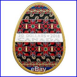 Canada 2018 20$ Traditional Ukrainian Pysanka Egg Shape 3 1oz Silver Coin