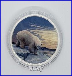 Canada 2018 30 Dollar Northern Lights Polar Bear 2 oz Silver. 9999 Proof Coin