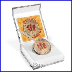 Canada 2018 5$ Maple Leaf 30th Anniversary 1 oz Gilded Silver Coin