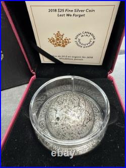 Canada 2018 LEST WE FORGET 100th Anniversary WWI 1.5 Oz Silver Helmet Coin 25$
