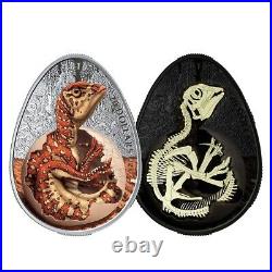 Canada 2019 $20 Dinosaur Hatching Hadrosaur Egg Shape 1oz Pure Silver Coin