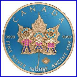 Canada 2019 5$ Maple Leaf Family Day 1 Oz Silbermünze. Geringe Auflage