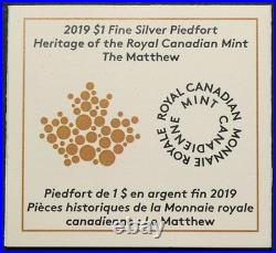 Canada 2019 The Matthew Silver $1 Piedfort Proof #24741