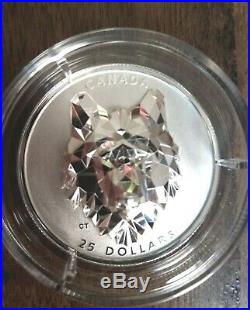 Canada 2019 Wolf Multifaceted Animal Head EHR $25 Silver Coin 1oz 99.99% Pure