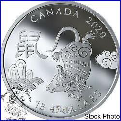 Canada 2020 $15 Year of the Rat 1 oz. Pure Silver Coin
