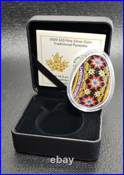 Canada 2020 $20 Traditional Pysanka Egg Shape. 9999 Silver Proof Coin