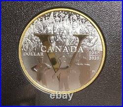 Canada 2020 75th Anniversary V-E Day Fine Silver Proof Coins Set(Case&COA)