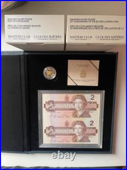 Canada 2021+2022 Masters Club 2oz Silver Toonies & $2 Silver Piedfort Set