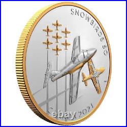 Canada 2021 $50 The Snowbirds A Canadian Legacy. 9999 Fine Silver Coin impaire