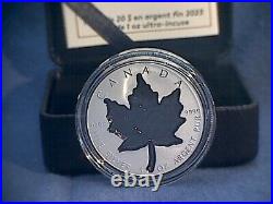Canada 2023 $20 Fine Silver Super Incuse Coin
