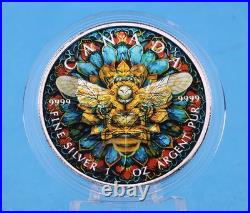 Canada 2024 year Honey, bee colored 5 dollars silver coin