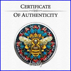 Canada 2024 year Honey, bee colored 5 dollars silver coin