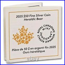 Canada 2025 $50 Heraldic Bear 2.47 oz Pure Proof EHR/UHR Silver Coin. 9999