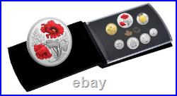 Canada $20 Dollar Pure Silver 99.99% Remembrance Day, 7-Coin Set, 2024
