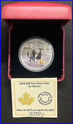 Canada $20 Dollars 2015'Ice Dancer' Colorized Proof Silver Coin 1oz RCM
