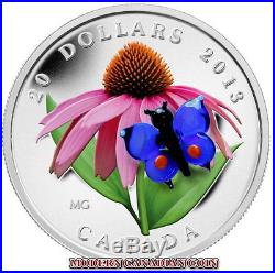 Canada $20 Fine Silver Coin Purple Coneflower And Eastern Tailed Blue-venitian