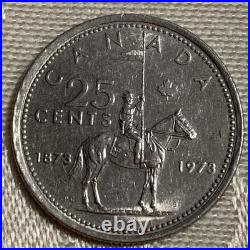 Canada 25 Cents Commemorative RCMP 100th Anniversary Silver Coin, large bust