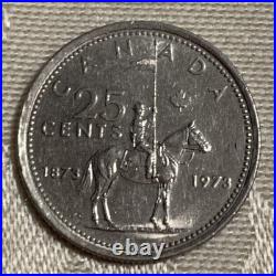 Canada 25 Cents Commemorative RCMP 100th Anniversary Silver Coin, large bust