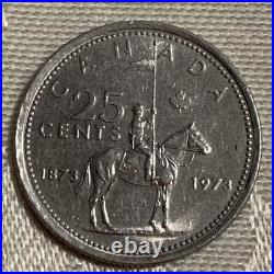 Canada 25 Cents Commemorative RCMP 100th Anniversary Silver Coin, large bust