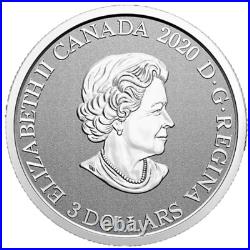 Canada $3 Pure Silver Coloured Coin Full Set, Floral Emblem + Necklace 2020