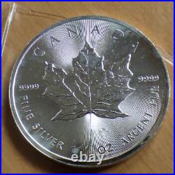 Canada $5 Maple Leaf 2014 silver 99.99% 1 oz silver coin, within a zip (silver)