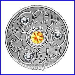 Canada $5 Silver Coin, Birthstone NOVEMBER, Swarovski Crystals, UNC, 2020