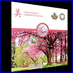 Canada $8, Brilliant Cherry Blossoms Beauty, Pure Silver Coin, UNC, 2019