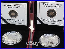 Canada. 999 Silver $10 $5 ANA Privy Mark $1 Dollar Proof Coins 2013-2014 x6